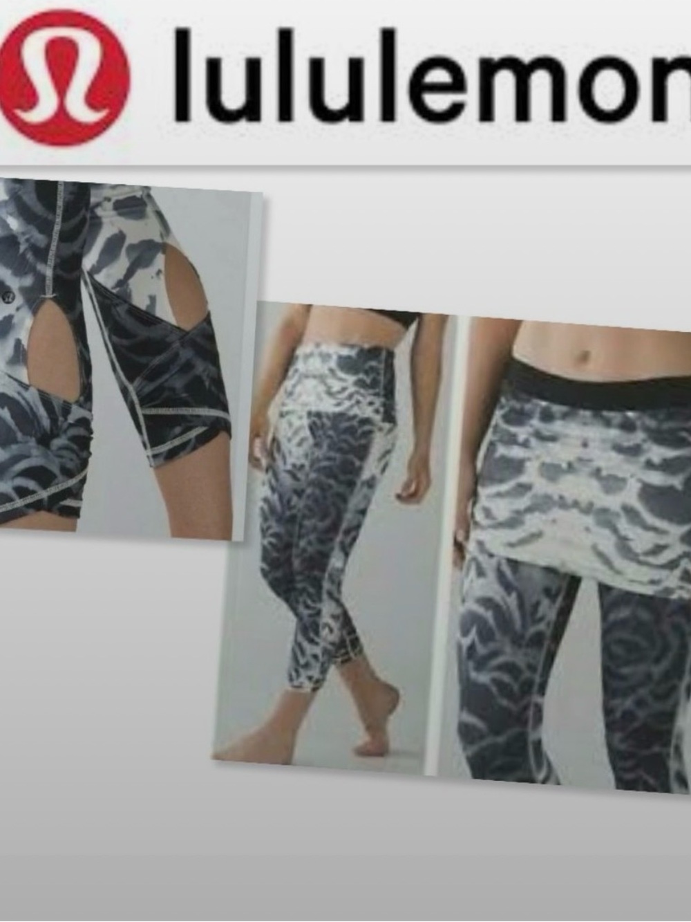 lululemon athletica Gray & Black Printed Capri Leggings